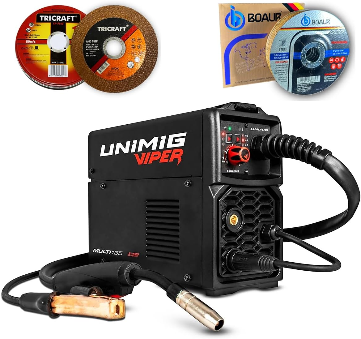 UNIMIG Viper 135 Multi 3-In-1 Mig Tig Stick Welder + Welding Torch, MMA U11005K image number 1