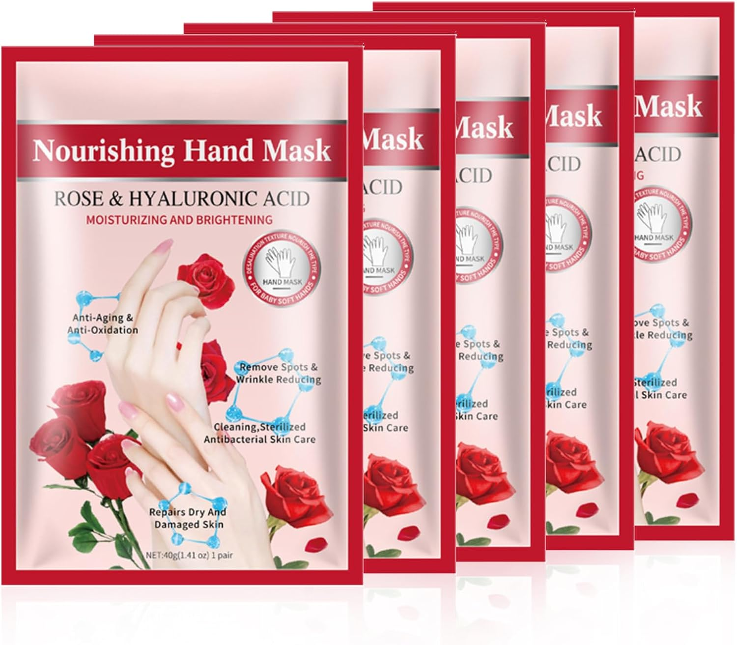 Joyeee Hand Masks for Aging Hands, 5 Pairs Moisturizing Gloves for Exfoliating with Lavender Extracts and Collagen, Suit for Dry Hands, Dry Skin, Hand Moisturizer Hand Care Gift
