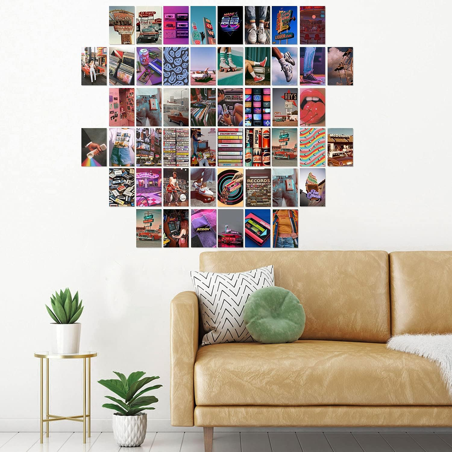 GROBRO7 50 Retro Aesthetic Picture 80S Wall Collage Colorful Collage Set Retro Girls Room Decor Wall Art Prints for Room VSCO Photo Display image number 3