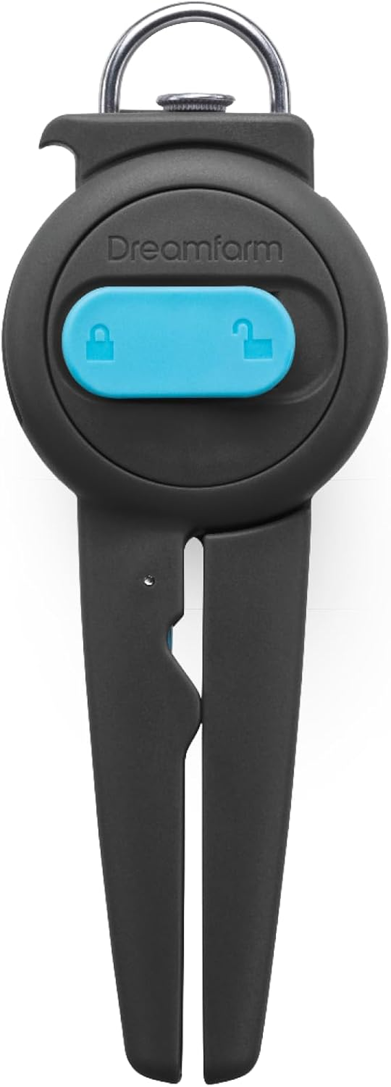 Dreamfarm Dopener 3-In-1 Ergonomic Can Opener Smoothes Can Edges for Safe Removal with Jar Lid Seal-Breaker & Can Ring Puller - Grey