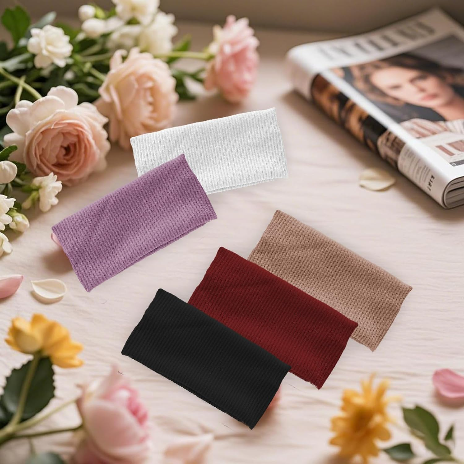 Zcbzbn 8 Pieces Women'S Headbands, Non-Slip Sports Headbands, Elastic Hair Bands, Knitted Women'S Hair Elastics, Fashion Hair Accessories, Yoga Running Fitness Helmet Bands