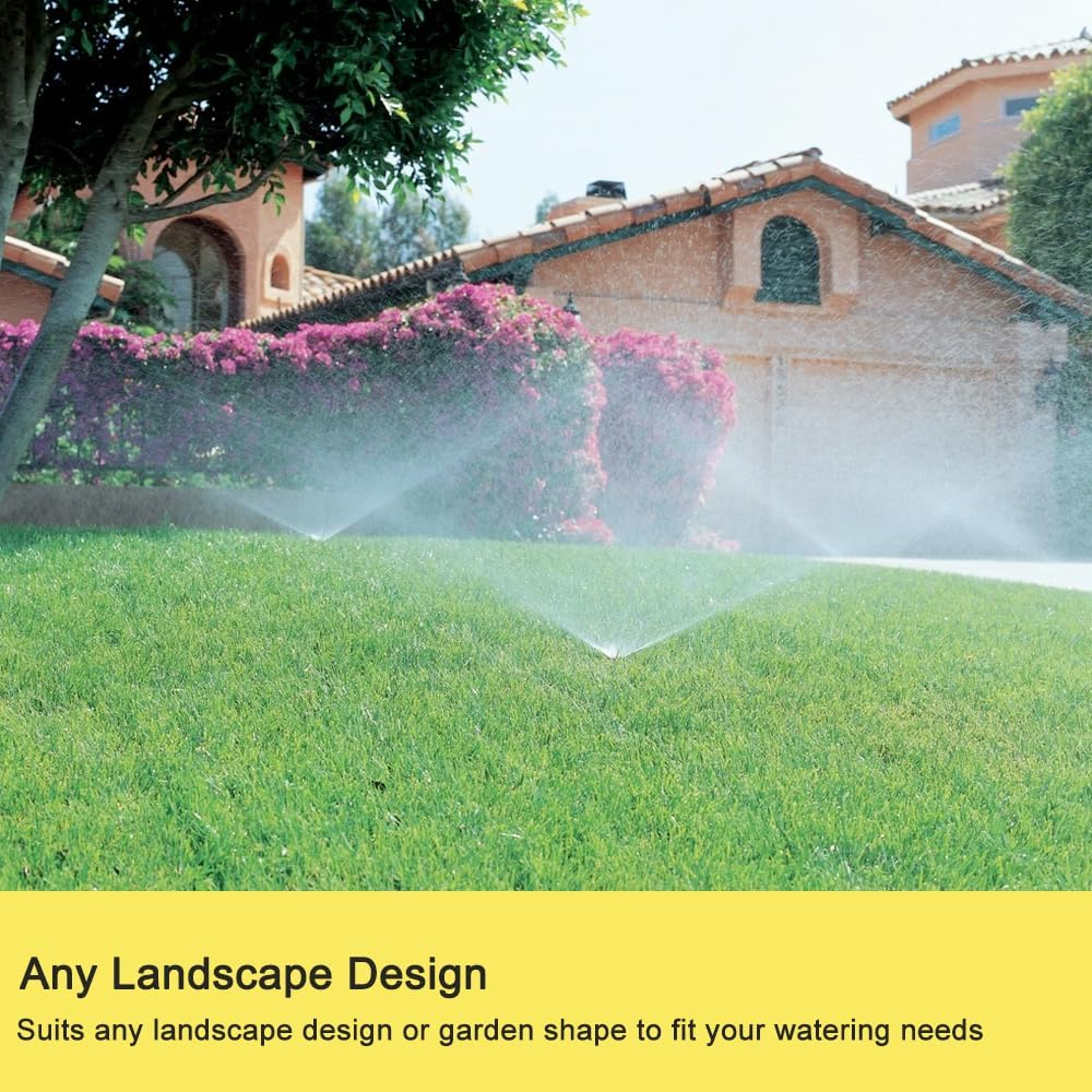 FANHAO Metal Lawn Sprinkler for Yard, 2 Pack Automatic Garden Water Sprinkler on Spike Base, Adjustable Brass Sprinkler Nozzle 360 Degree Large Area Coverage for Lawn Grass Patio Garden Irrigation image number 1