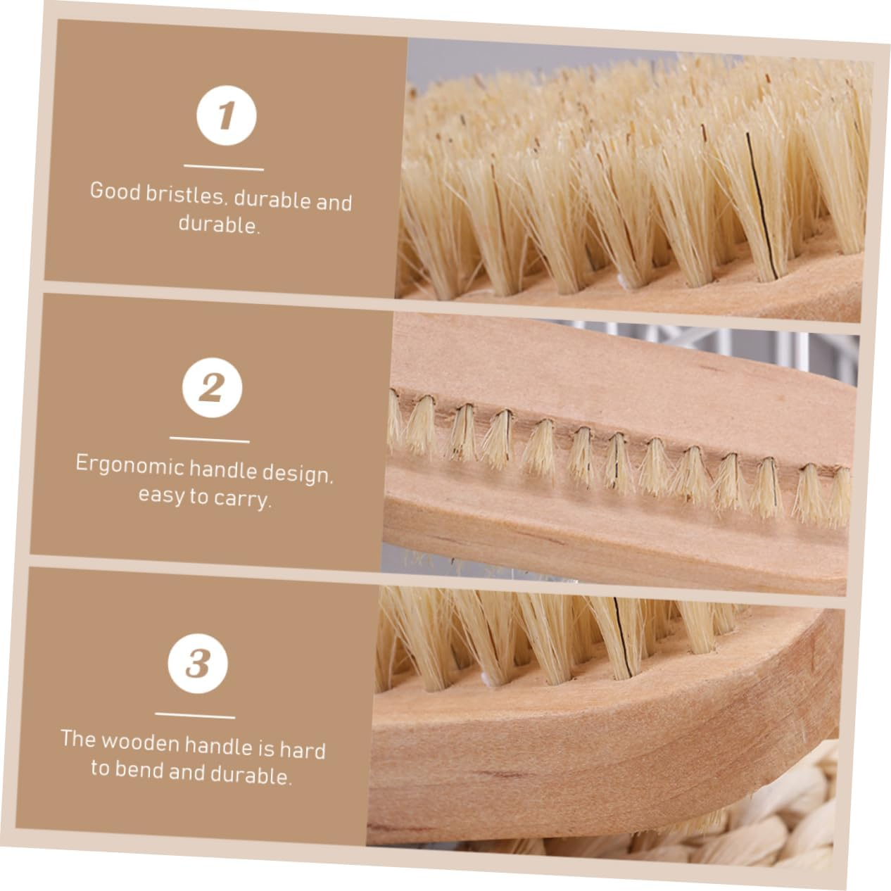 SOESFOUFU Nail Cleaning Brush Nail Brush Fingernail Scrub Cleaning Brush Nail Clean up Brush Nail Scrubbing Elliptical Cleaning Brush Nail Scrub Brush Natural image number 3