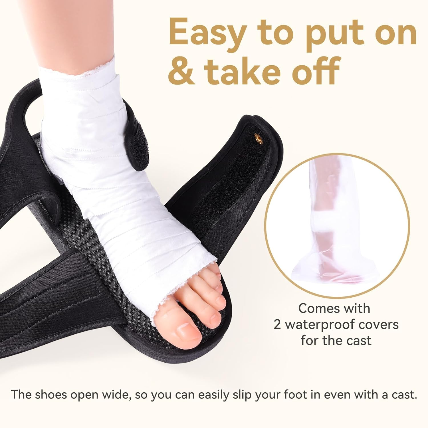 ENLUNTRA Post Op Recovery Shoe, Lightweight Medical Walking Shoe with Adjustable Strap for Post Surgery or Operation Support, Broken Foot, Stress Fractures, Sprains, Injured Toes, Bunions for Left or Right Foot for Men or Women, 1 Pcs, S