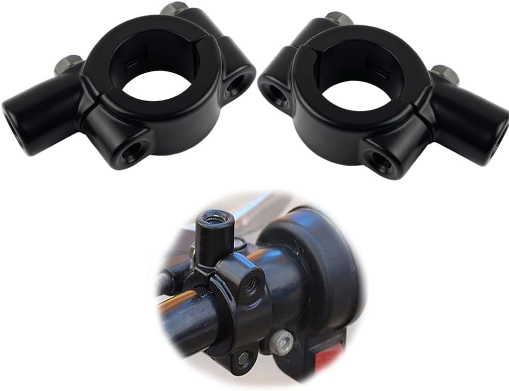 2 PCS Motorcycle Mirrors Bracket Holder,Handlebar Mount for Motorcycle Rear View Mirrors,7/8" 8Mm Motorbike Handlebar Holder Clamp Adaptor,For Motorcycle Side Mirror Adaptor image number 2