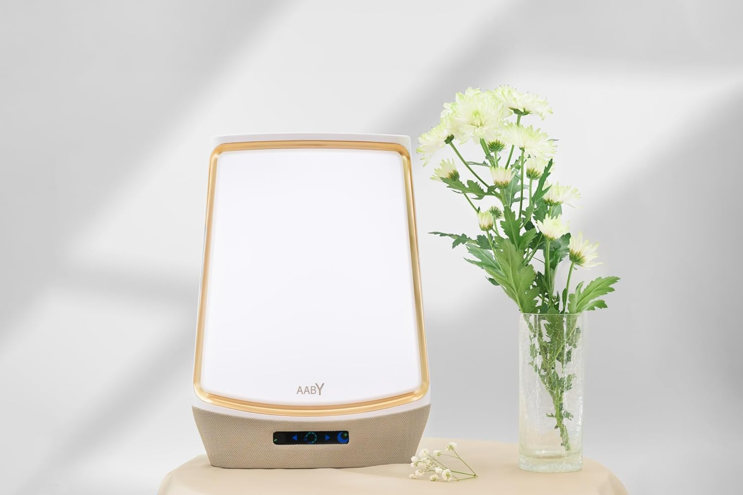 AABY WL23 Magic Therapy Light 10000LUX White Bright LED UV Free LCD Touch Screen Red Sleep Aid Built-In Music Bluetooth Color Frame Mood Brightener Gold image number 1