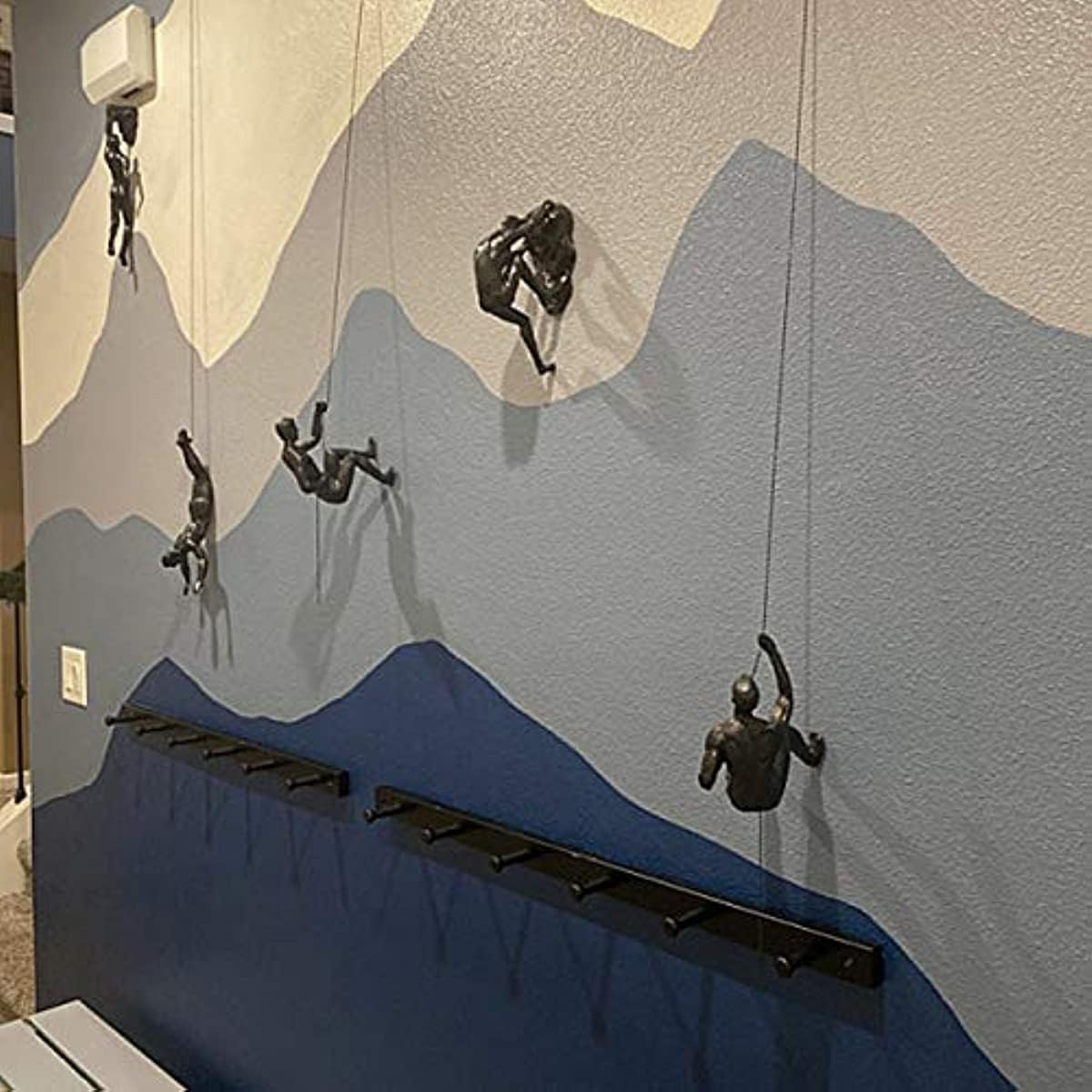 Set of 6 Climbing Man Wall Sculptures - 3D Wall Art Decor, Handmade Home Unique Decor, Rock Climbing Gifts, Modern Decoration, Resin Sculpture Creative Wall Art - Qzjijosen image number 5
