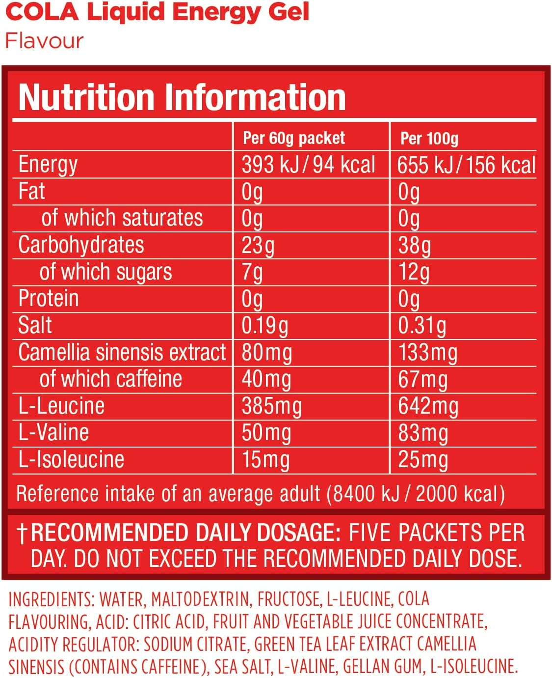 GU Energy Cola Liquid Energy Gel 60 G, Pack of 12 image number 2