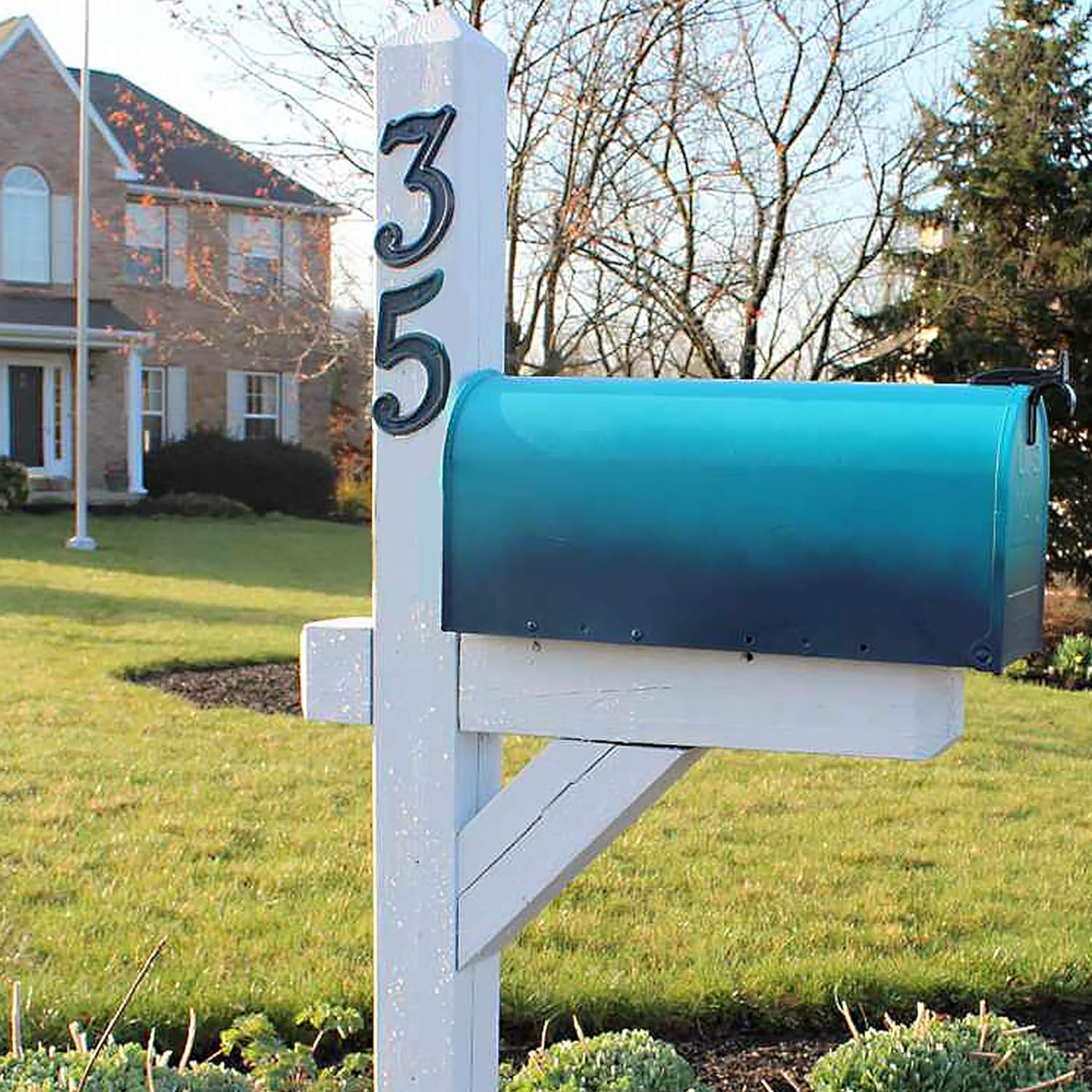 HASWARE 5.5 Inch House Number Modern Door Numbers Street Home Address Numerals,Black ABS Plastic (2) image number 5