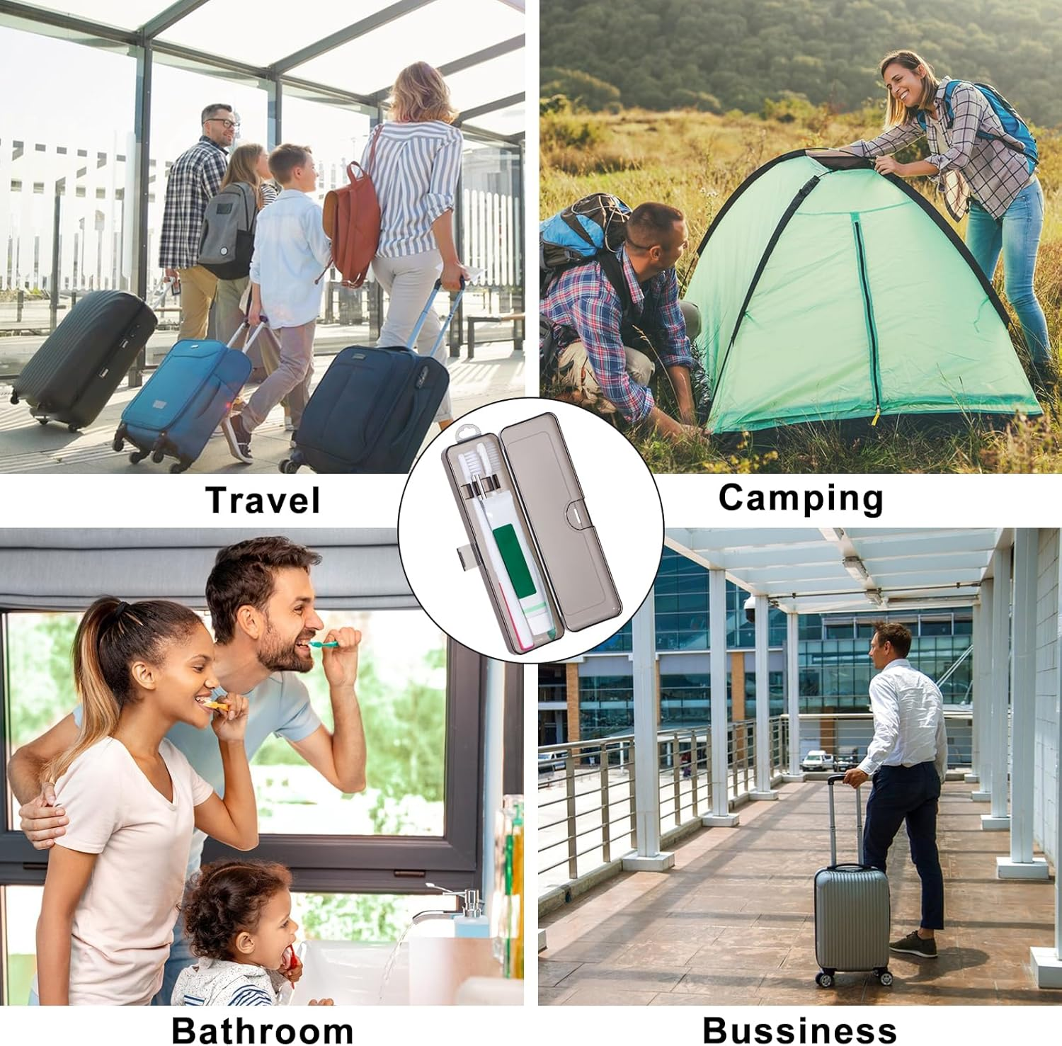 Yeeco Toothbrush Case 2 Packs, Transparent Black Toothbrush Travel Case, Plastic Toothbrush Holder Travel Size, 7.87 X 2.36X 1.18 Inches Portable for Traveling Can Palce 2 Toothbrushes image number 6