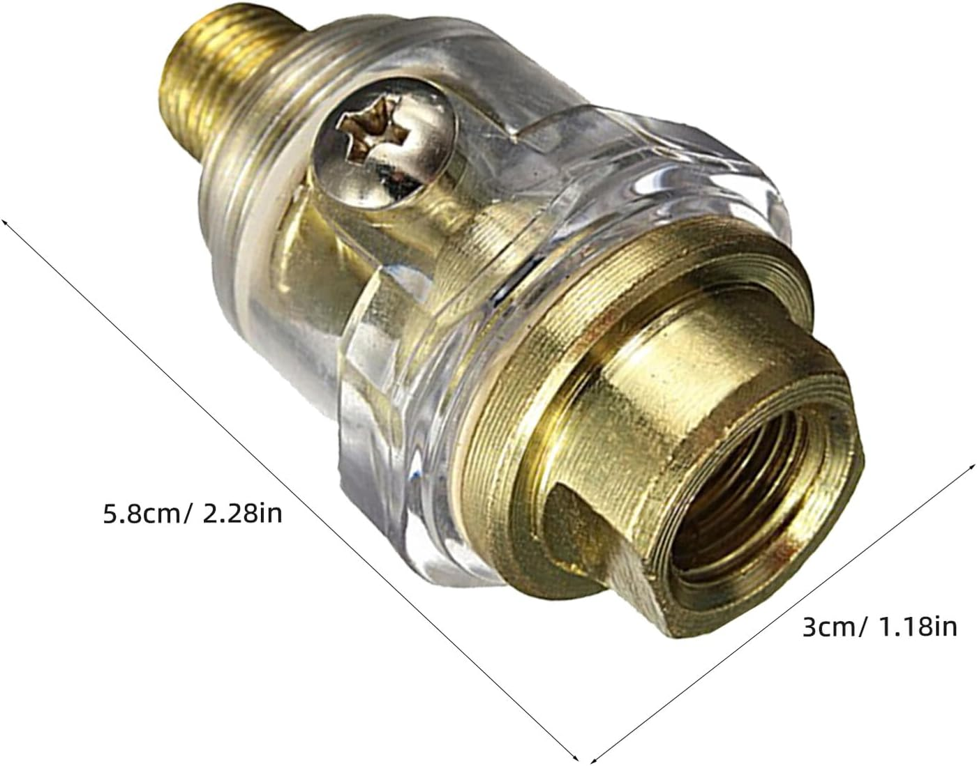 Angoily 2Pcs Pneumatic Oil Filling Injector Mini 1/4 In-Line Lubricating Oil Injector Accessory for Air Tools Pneumatic Applying Tool Compatible Industrial Equipment
