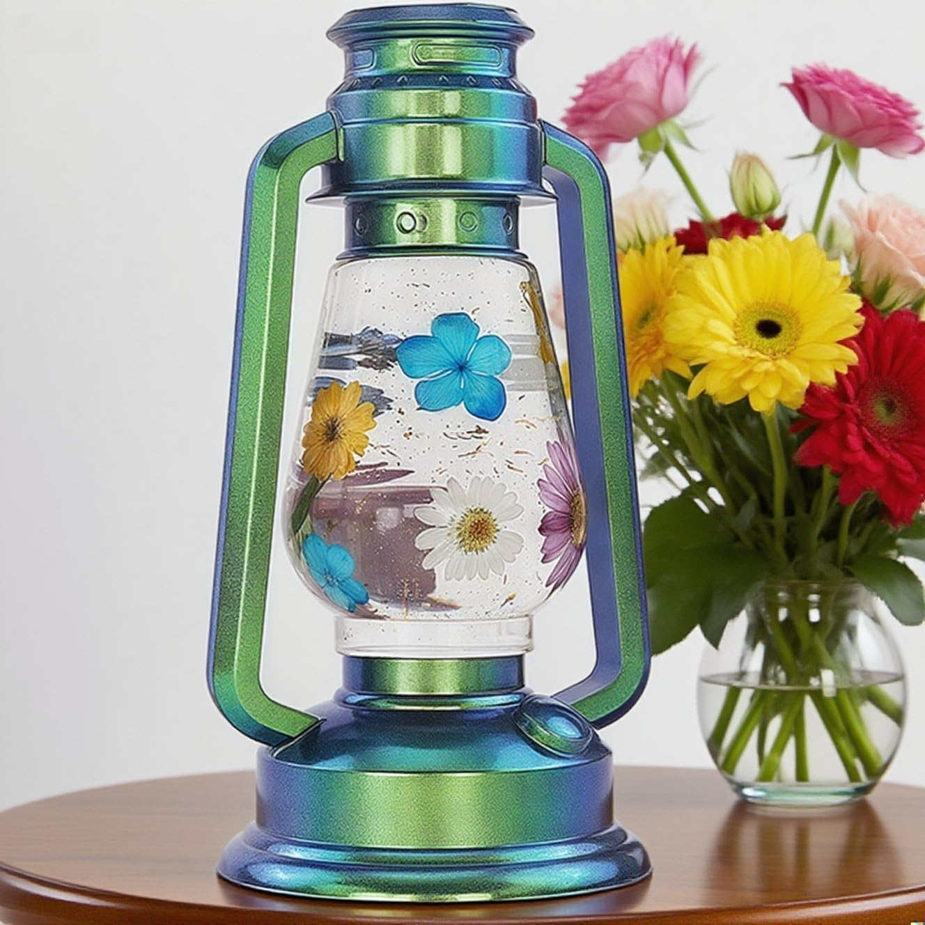 Oil Lamp Resin Moulds Set Hurricane Lamp Silicone Moulds for Resin Epoxy Lantern Light Molds with 3Pcs LED Lights Oil Lamps for DIY Luminous Art Crafts Table Ornaments Home Decor image number 2