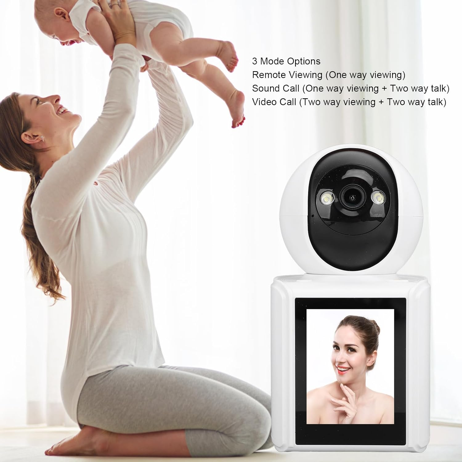 1080P Indoor Security Camera with Two-Way Audio Multi-Mode Surveillance System for Home Monitoring Motion Detection 2.8 Inch HD Screen Nanny Cam for Child Elder Care image number 4