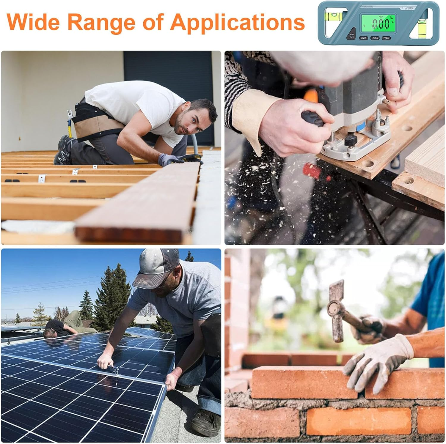 Digital Protractor Level Gauge, 4 X 90&deg; Magnetic Inclinometer with ABS Material for Woodworking, Automotive Repairs, Maintenance image number 3