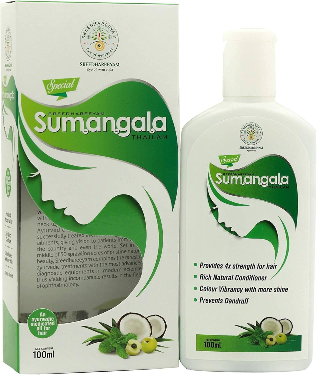 Sreedhareeyam Ayurveda Special Sumangala Thailam - Ayurvedic Hair Oil for Hair Growth, Anti-Hairfall & Dandruff Control, with Bhringaraj, Coconut Oil & Indian Gooseberry for Healthy Hair & Scalp