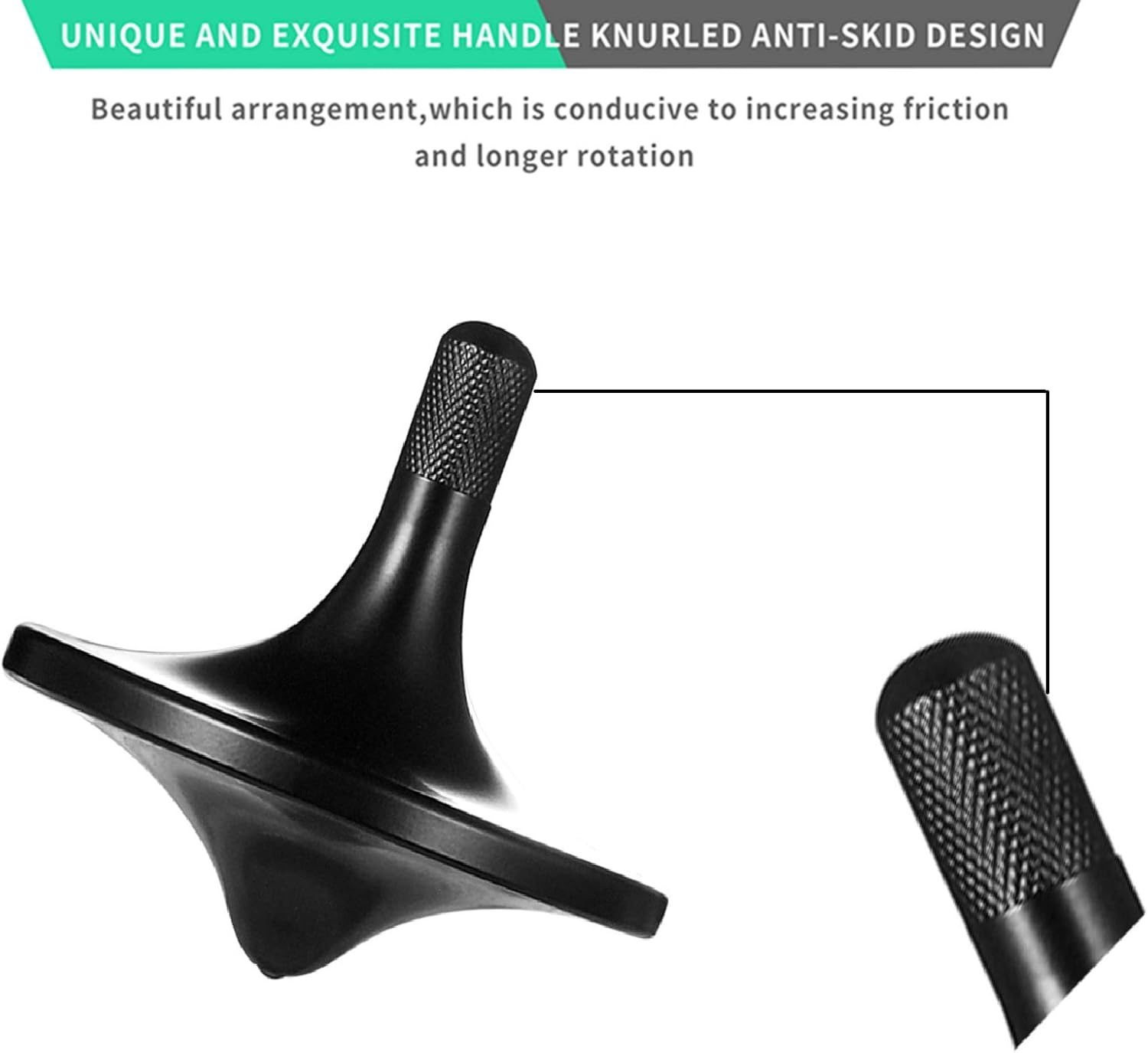 Stainless Steel Spinning Top, Premium Exquisite Perfect Balance Well Made Metal Desk EDC Little Fidget Toy, Spin Long Time over 5 Minutes, Great Value (Black, Medium Diameter 29Mm) image number 2
