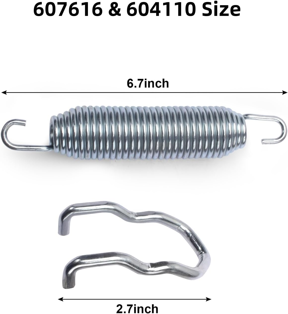 Showingo Deck Idler Tension Spring 607616 & 604110 Deck Idler Spring Tensioner Anchor Replacement for Hustler Raptor SD Sdx/Fastrak SD Sdx/Dash Super S Replaces 122388, 604291 (2PC) image number 3