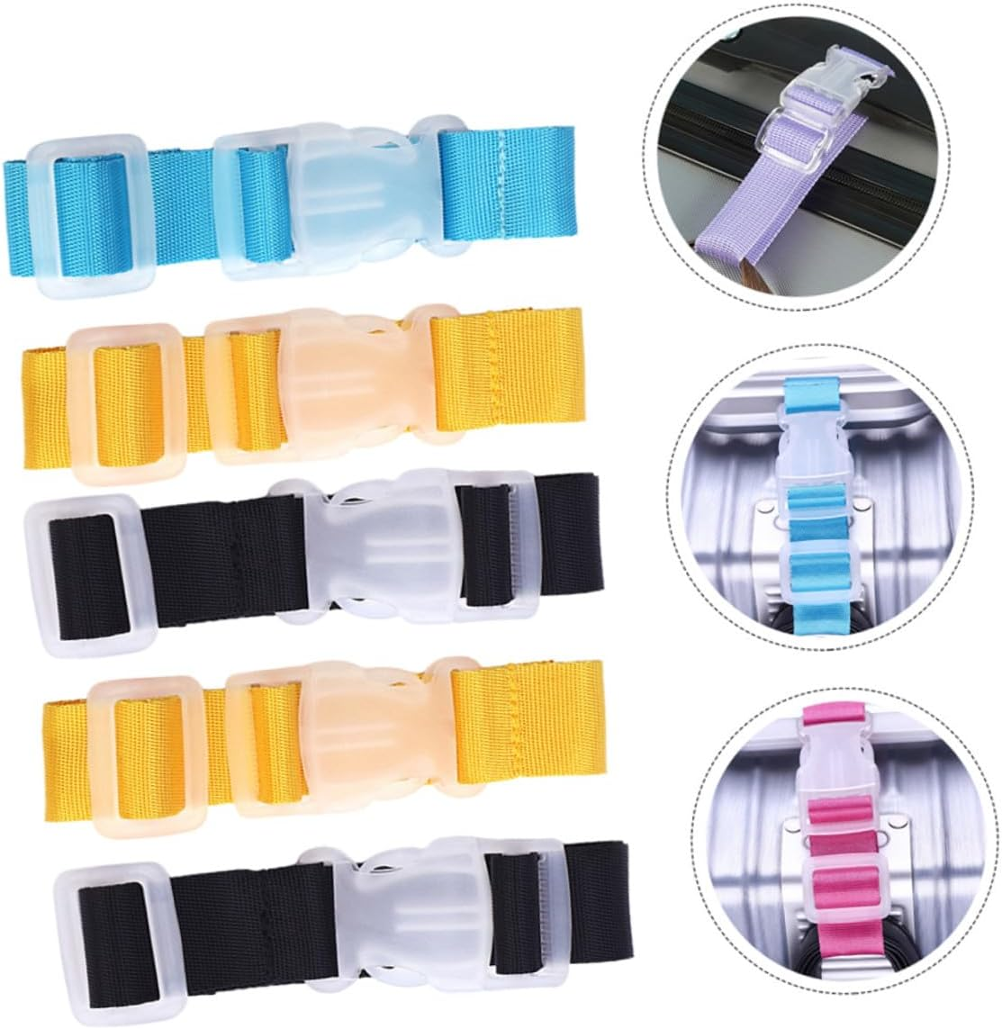 SOLUSTRE 5Pcs Luggage Belt Straps with Hanging Buckles Multi-Color Suitcase Straps for Travel Bags Compatible with Suitcases and Travel Gear image number 3