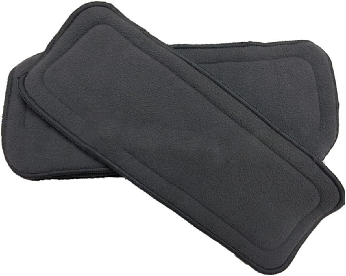 10Pcs Bamboo Fiber Washable Cloth Diaper Liners for Cloth Diapers Grey for Overnight Use