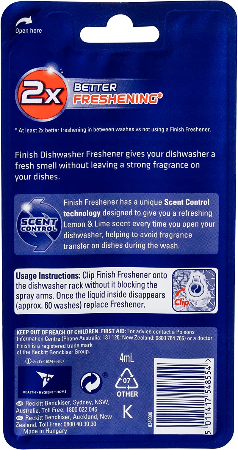 Finish Lemon and Lime Dishwasher Freshener 15 G (Pack of 9)