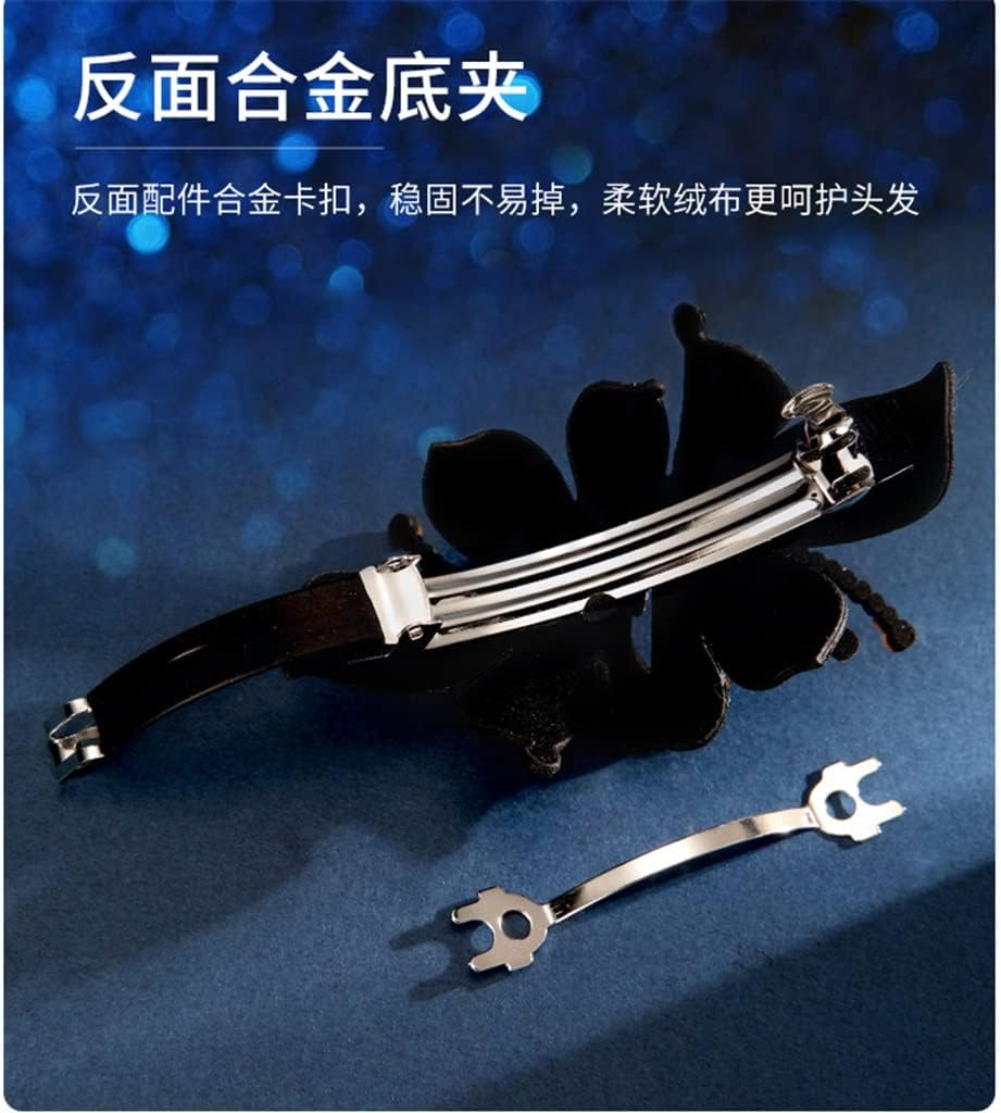 Rhinestone Hairpin,Crystal Barrette,Curl Hair Clip,Three-Dimensional Full Drill Flower Big Butterfly Spring Clip Shining Top Clip Horizontal Clip Hairpin Headdress (Color : B, Size : 10.5 * 6.8Cm)