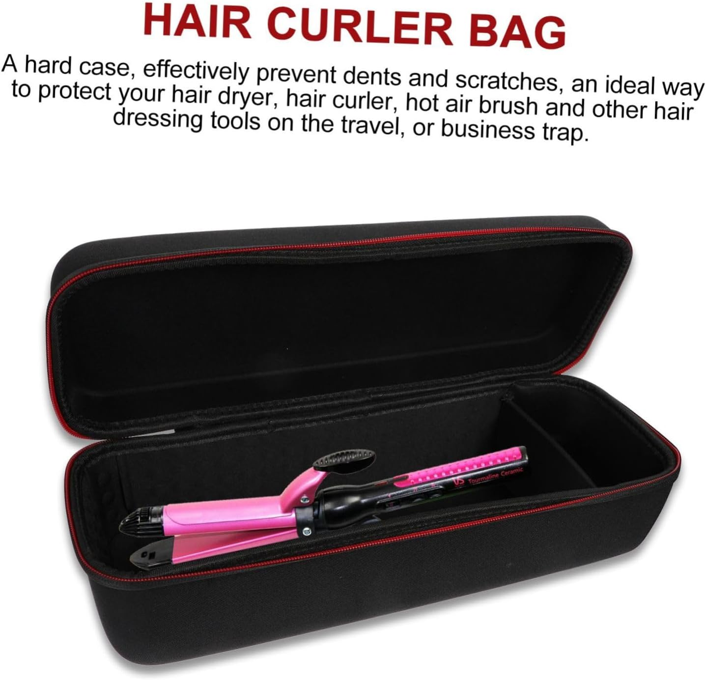 ELAYARD Hair Dryer Case Curling Iron Travel Bag Comfortable Hand Strap Protective Cover for Blow Dryer Styling Tools Travel Storage Bag