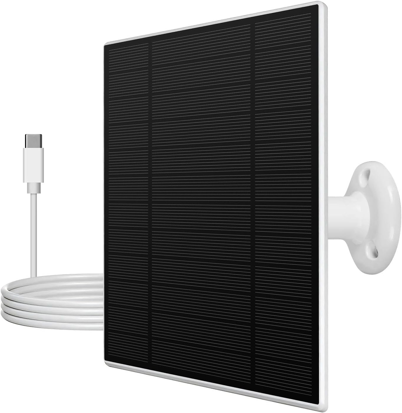 Solar Panel for Security Camera CCTV Surveillance System with Rechargeable Battery IP65 Waterproof 3M Cable Adjustable Bracket Micro USB-C Ports 10W image number 4