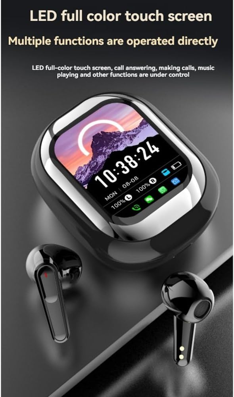 Snblzhef In-Ear Full-Color Touch Screen Wireless Long-Life Noise Reduction Bluetooth Headset with Smart Watch Function Headset image number 3