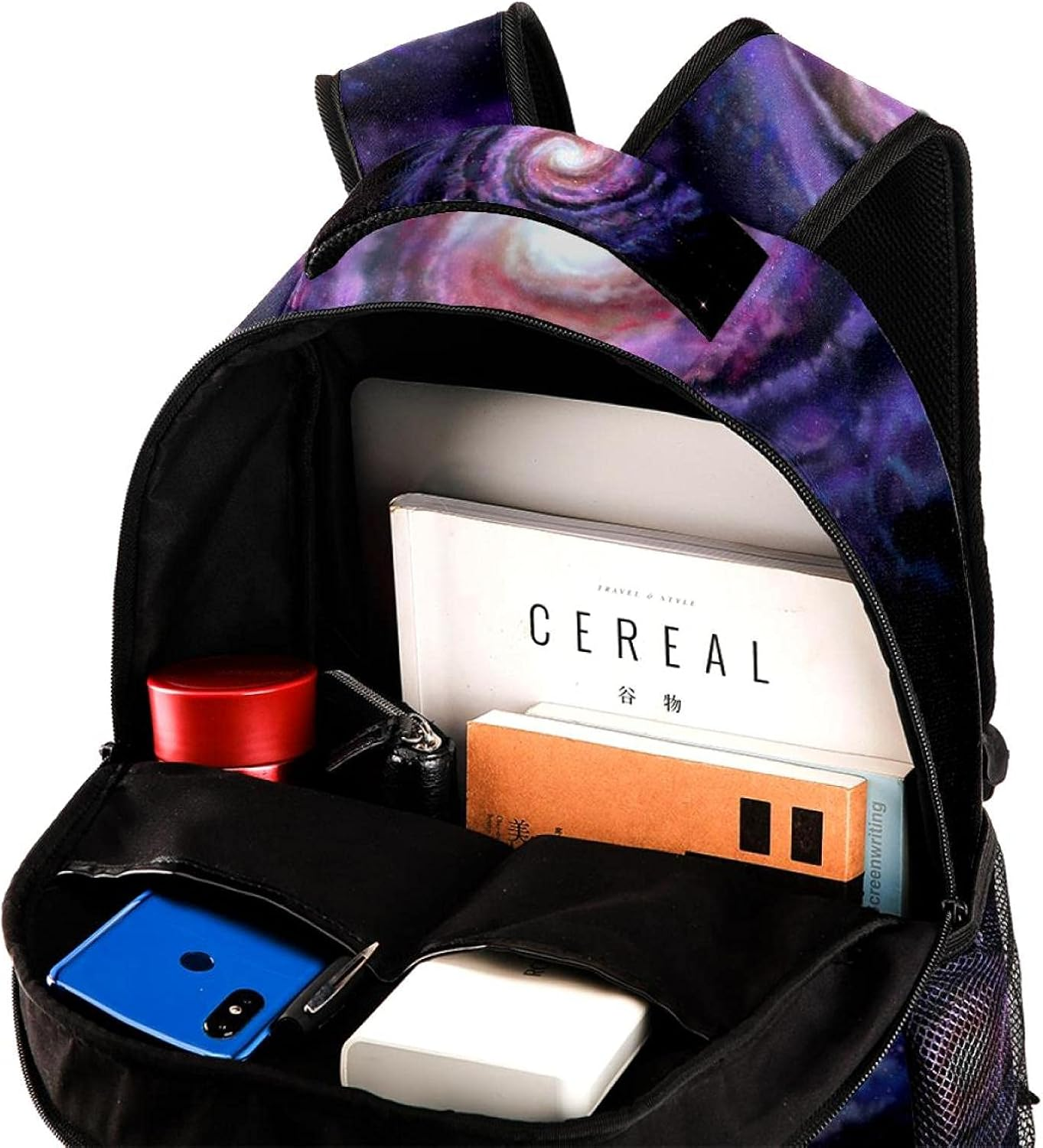 Spiral Galaxy Illustration of Milky Way Backpack Students Shoulder Bags Travel Bag College School Tote Backpacks image number 2