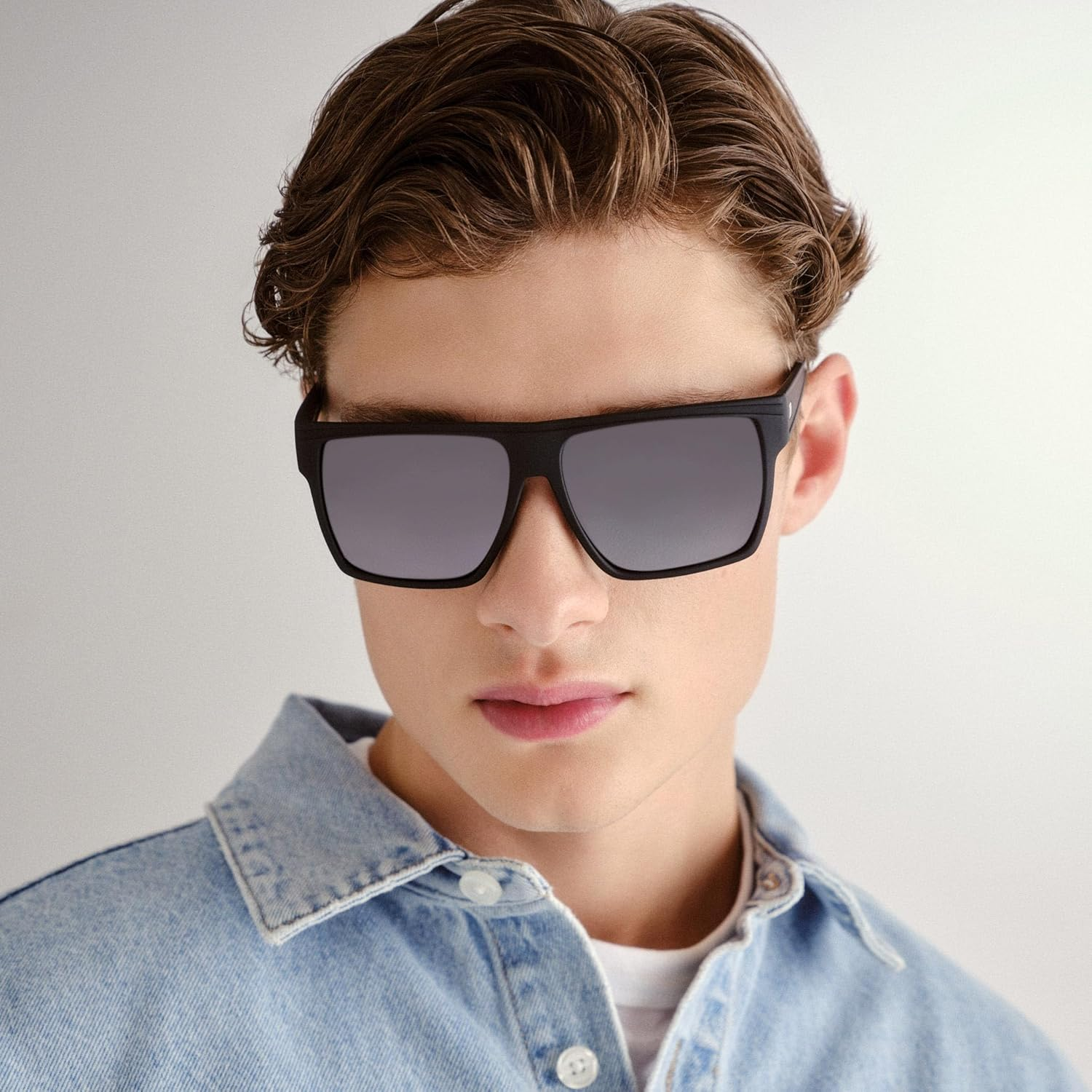 Le Specs Male Dirty Magic Black Rubber D-Frame Sunglasses image number 5