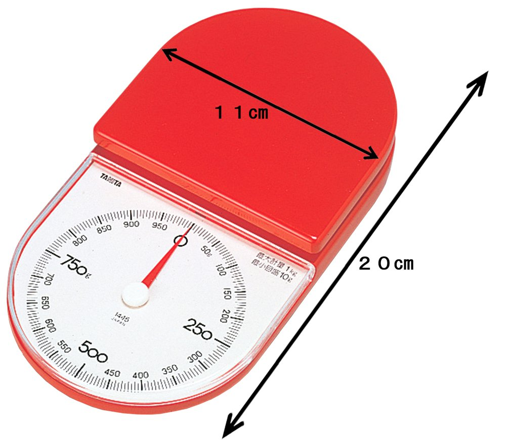 Tanita 1445-RD Cooking Scale, Kitchen Scale, Cooking, Analog, 2.2 Lbs (1 Kg), 0.1 Oz (5 G) Unit, Red - Red image number 2