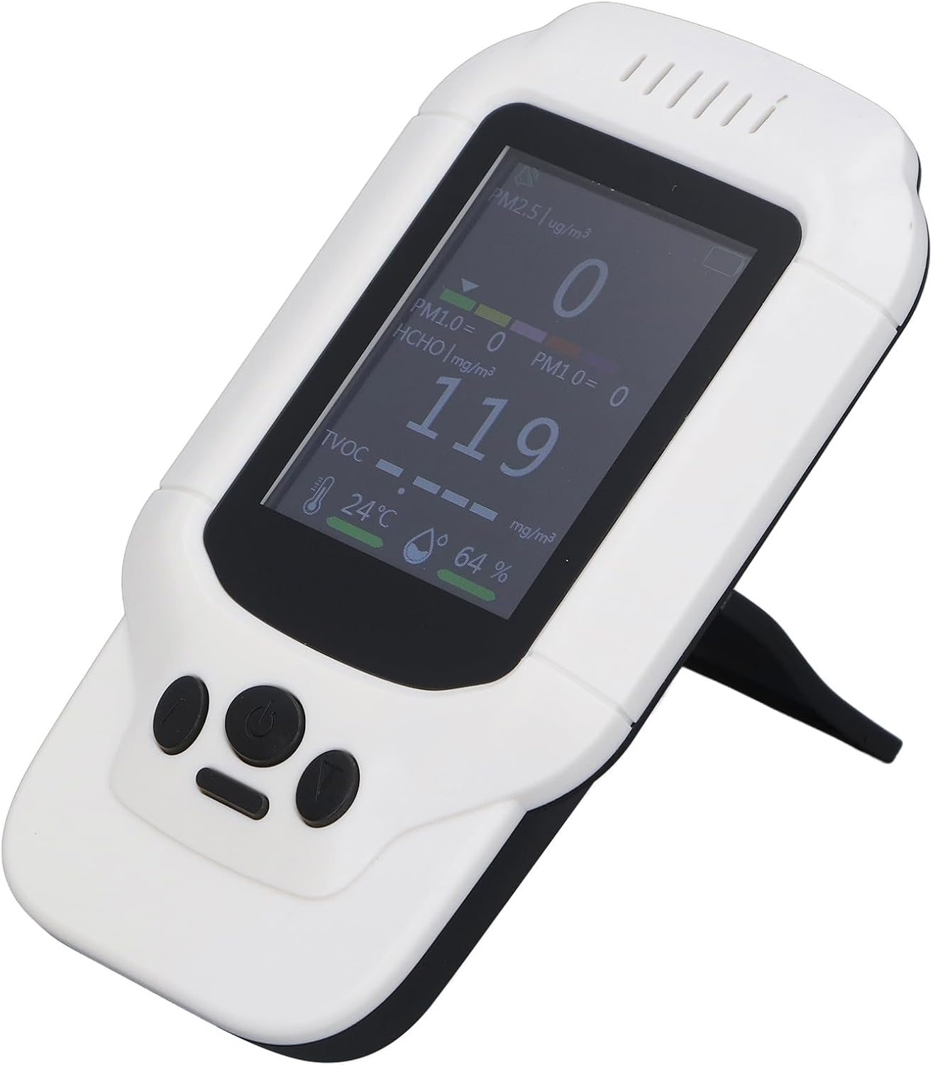 Focket PM2.5 PM1.0 PM10 Monitor, Real Time Indoor Air Quality Detector with Temperature Humidity, Portable Air Quality Monitor for Home Office Travel image number 5