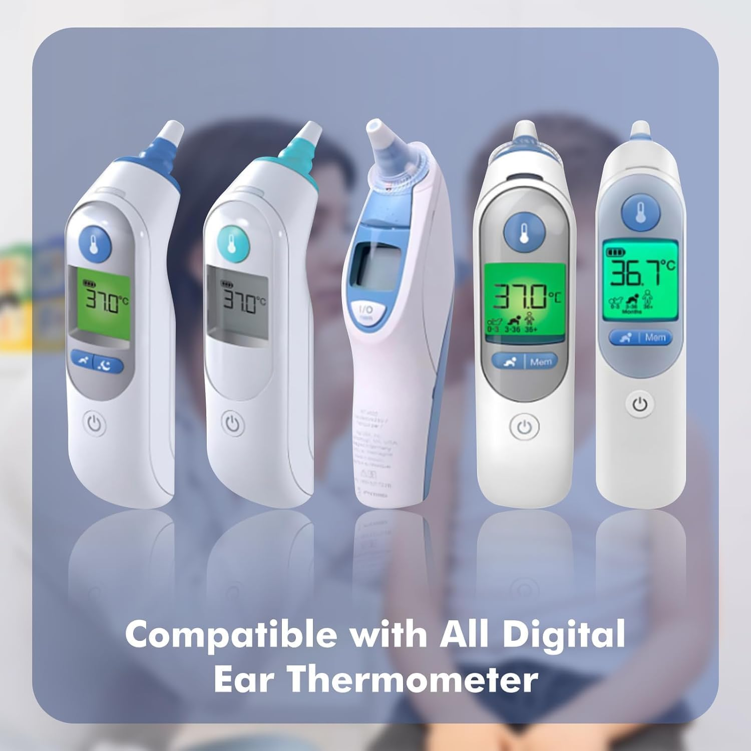 100 Pack Ear Thermometer Probe Covers, Disposable Refill Lens Filters Caps Compatible for All Braun Models Digital Thermometers Sleeve (100)