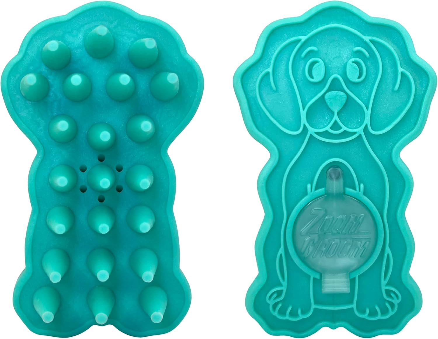 KONG Zoomgroom Bubbles Dog Brush - Soap Dispensing, Massaging and Gooming Brush for Dogs, Removes Shedding Hair