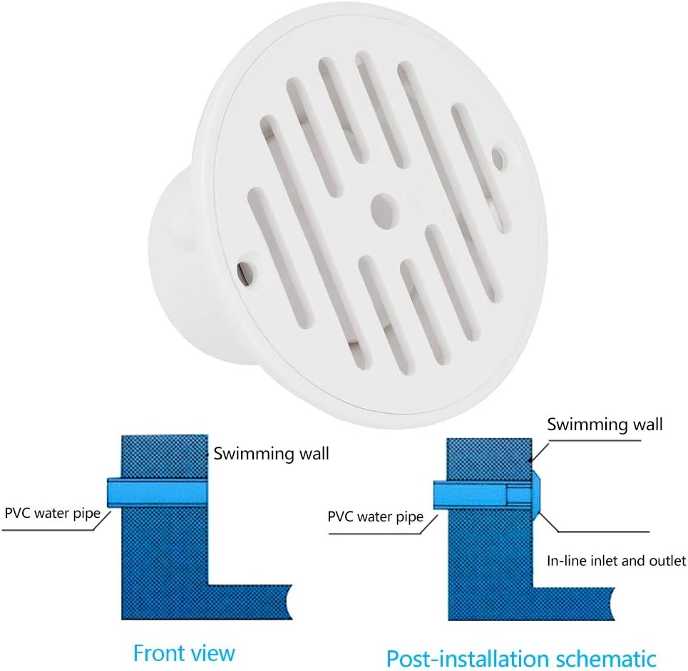 Pool Drain Cover Swimming Pool Floor Drain White Cover Replacement Fit for in Ground Swimming Pools Accessory image number 4