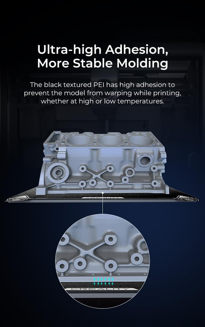 Creality Upgraded K1 Frosted PEI Build Plate Kit (235*235Mm), Magnetic Flexible Steel Plate, 3D Printer Platform for Ender-5 S1/K1/Ender-3 S1/Ender-3 S1Pro/Ender-3/3 Pro/3S/Ender-3 V2/Ender-5/5S/5 Pro image number 5