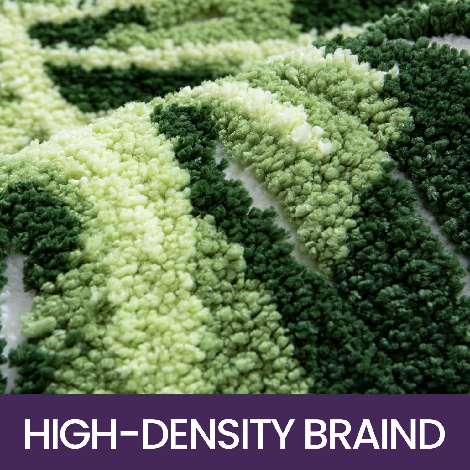 DEXI Bathroom Rugs Bath Mat Shower Floor Bathmat Non Slip Absorbent Washable Carpet Monstera Deliciosa Embossed Leaf Shaped 23.5"X31.5" image number 6