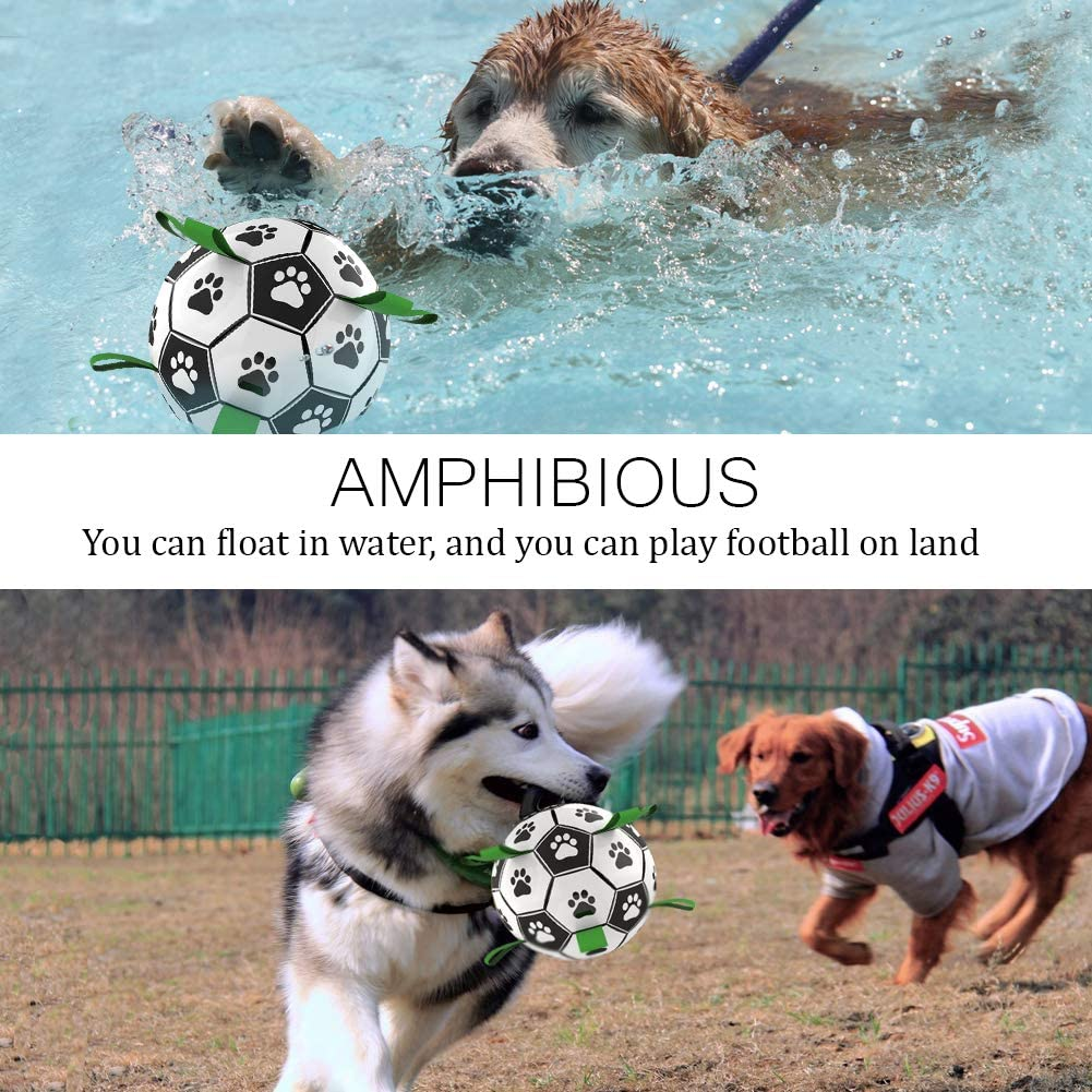 Qudasar PDTXCLS AWEHIRU Dog Ball Dog Soccer Ball with Grab Tabs Interactive Dog Toys Herding Ball for Dogs Rubber Ball Dog Balls for Small & Medium Dogs Jolly Balls for Dogs image number 1