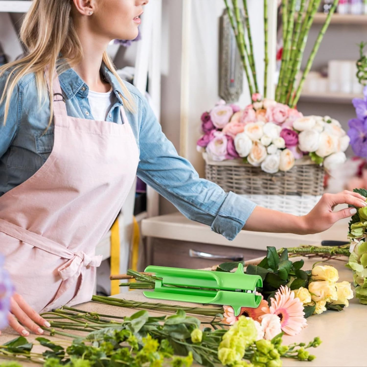 Rose Stem Thorn Stripper Tool, 1Pc Rose Stripper Stem Cleaner,Stripper Thorn Remover Thorn Trimmer Cleaner Tool,Plastic Flower Stem Dethorner for Home and Garden