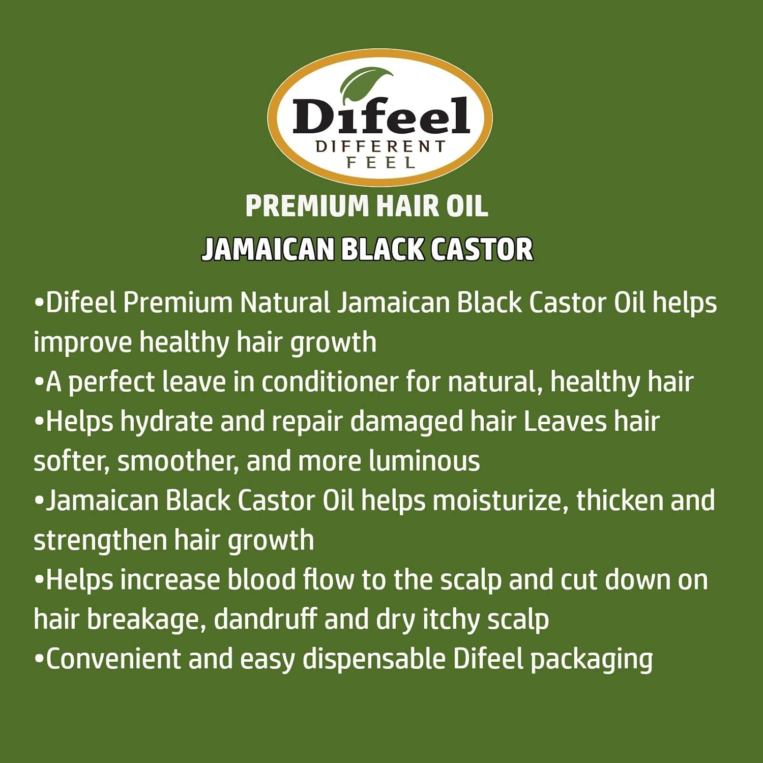 Difeel 99% Natural Premium Hair Oil - Jamaican Black Castor Oil 70Ml image number 1