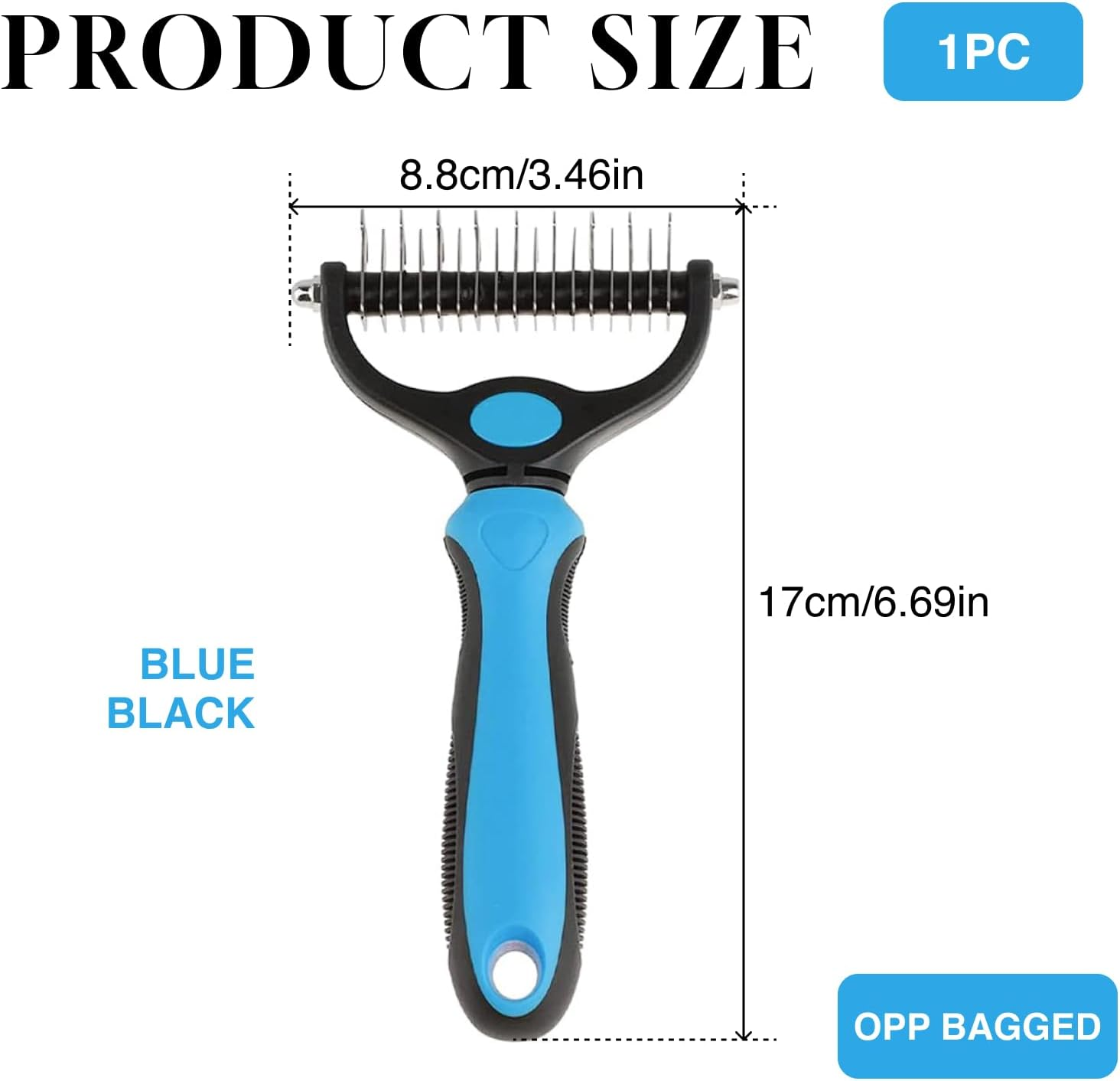 Double Sided Dog Grooming Brush, Shedding Dematting Tool for Medium, Long Hair Cats Dogs, Undercoat Rake Comb Reduces 95% Shedding, Tangles Mats, Professional, Deshedder image number 1
