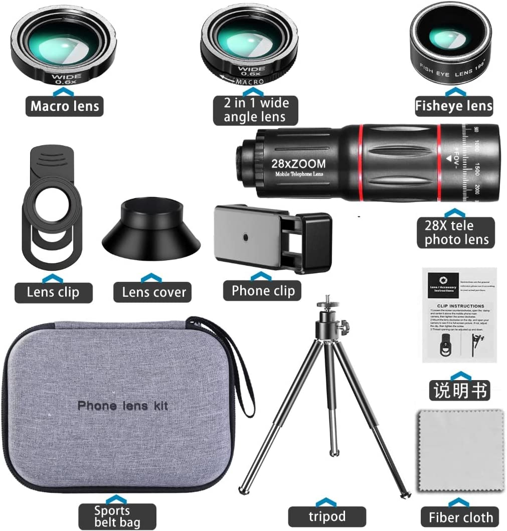 Universal 4 in 1 Phone Lens Set for Iphone/Samsung/Google Pixel/Nokia/Huawei/Oppo image number 6