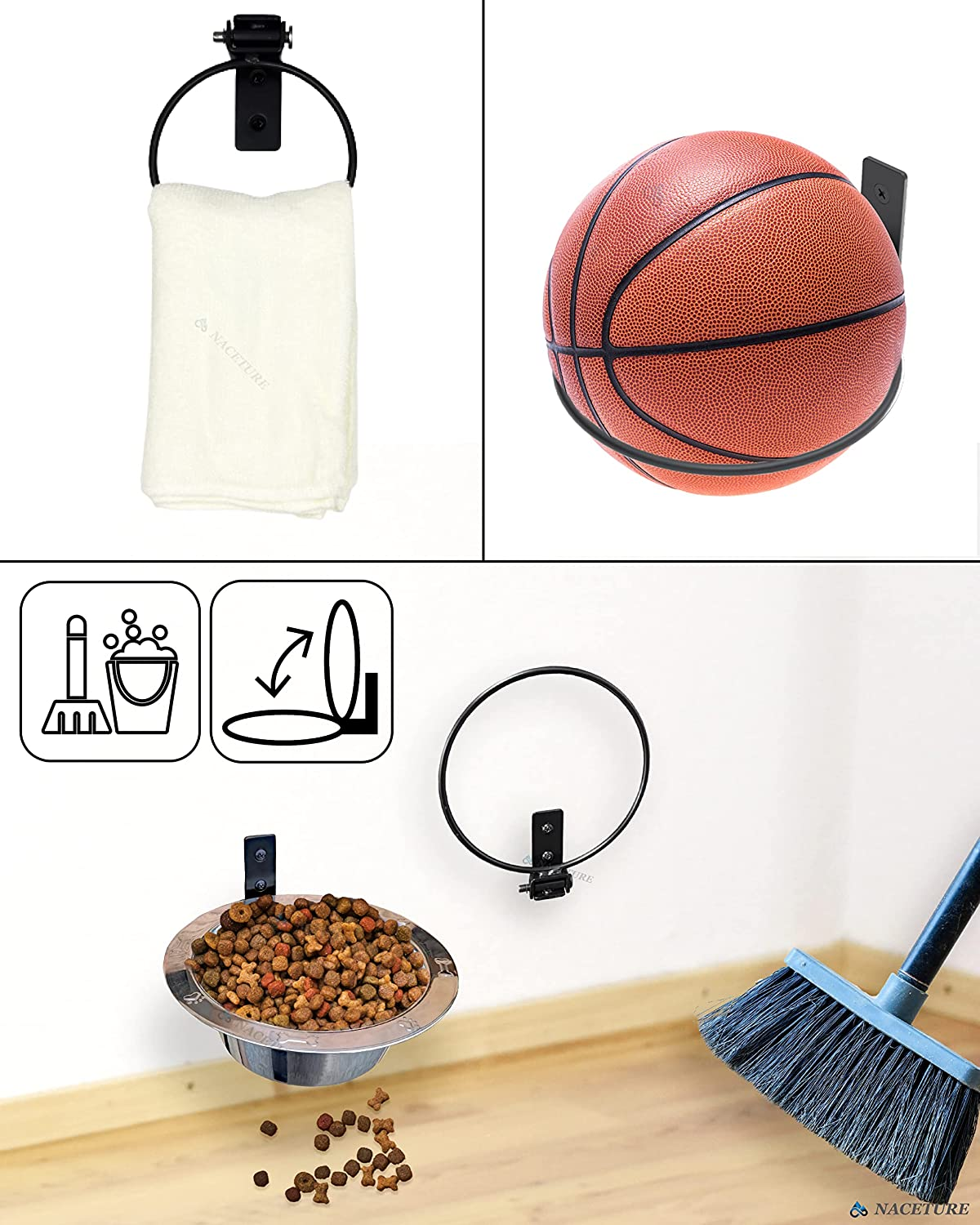 6 Inch Foldable Flower Pot Holder Ring for Wall Mount &ndash; Heavy Duty Metal round Planter Hooks Hangers - Fence Pot Plant Holders Hanging Bracket for Outdoor Indoor (6 Inch 6 Pack) image number 5