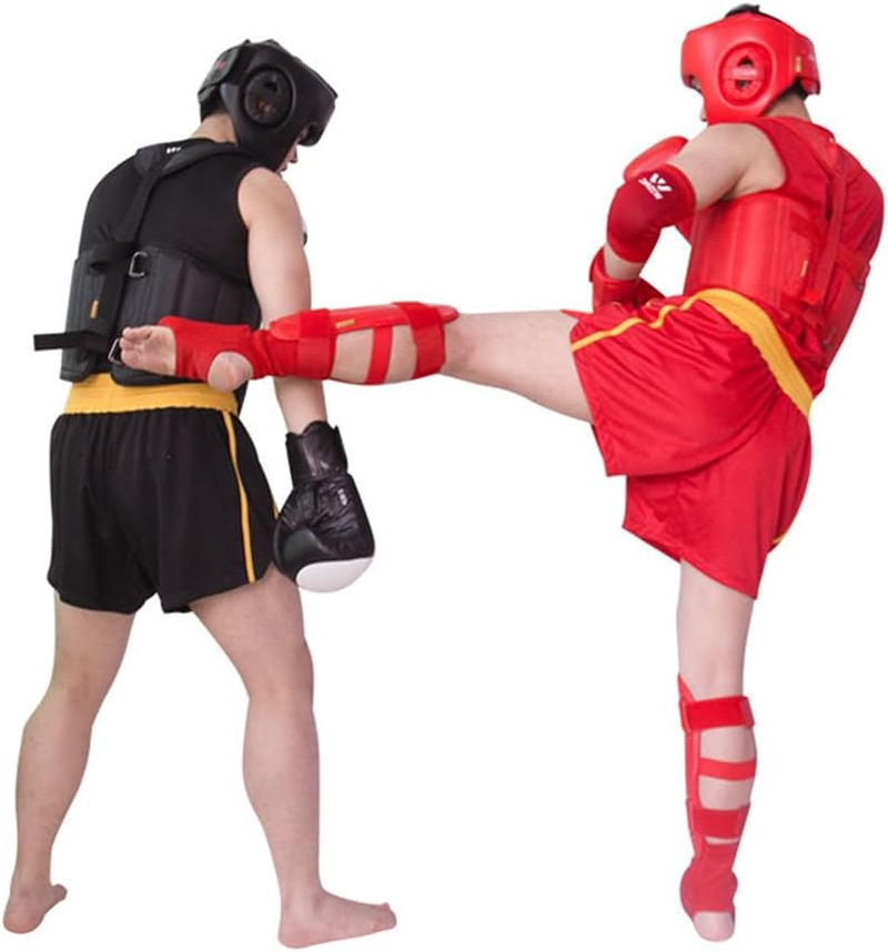 TOMVAES Chest Guard Protection Pad Adjustable Rib Shield Armour Protector, Solid Body Protector for Boxing, Karate,Mma,Taekwondo, Muay Thai for Adults (Red) - Black image number 2