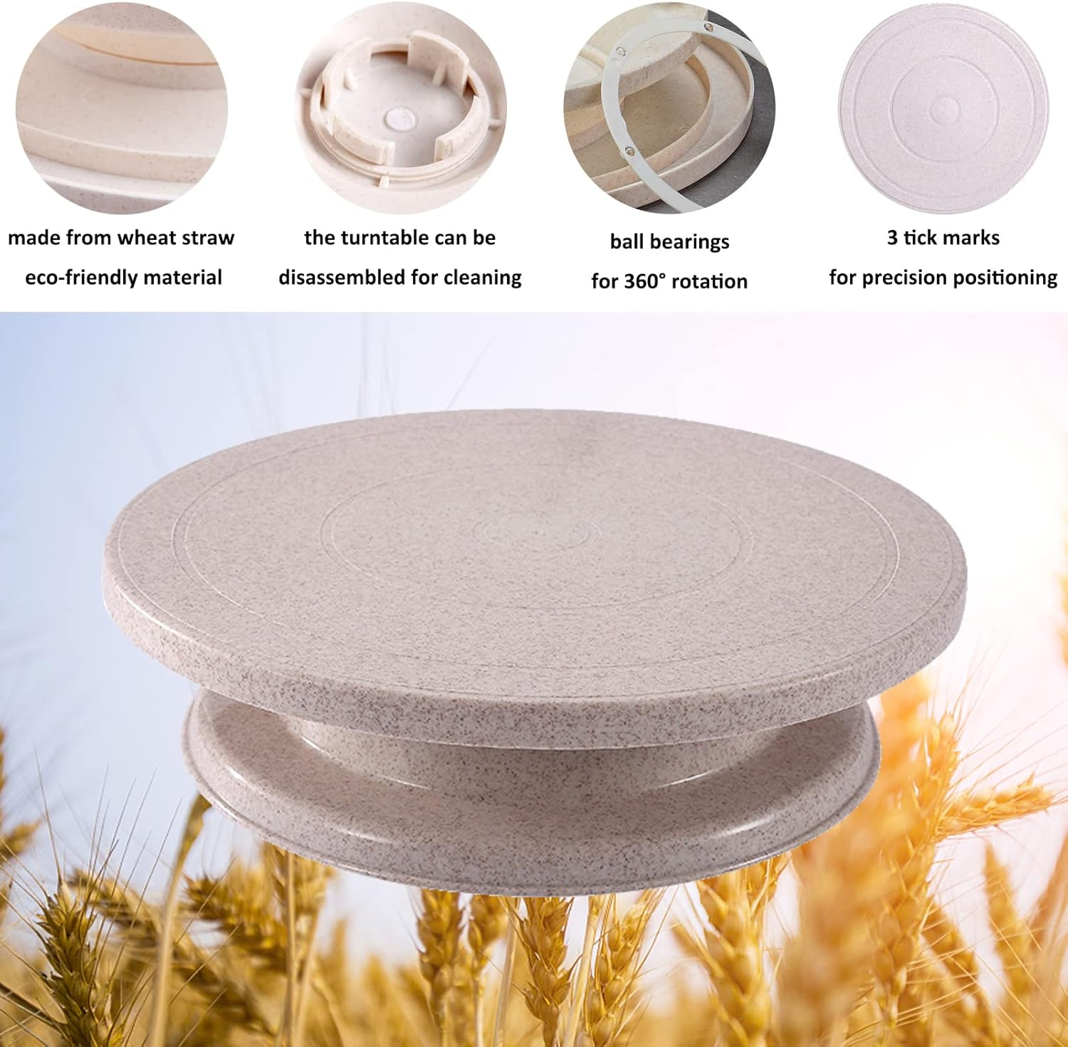 54Pcs Cake Decorating Kit Baking Tools Supplies with Cake Turntable, Cake Leveler, 27 Piping Nozzles, 2 Pastry Bag, 2 Coupler, 2 Spatulas, 4 Scrapers, 14 Fondant Embossers & 1 Cleaning Brush image number 3