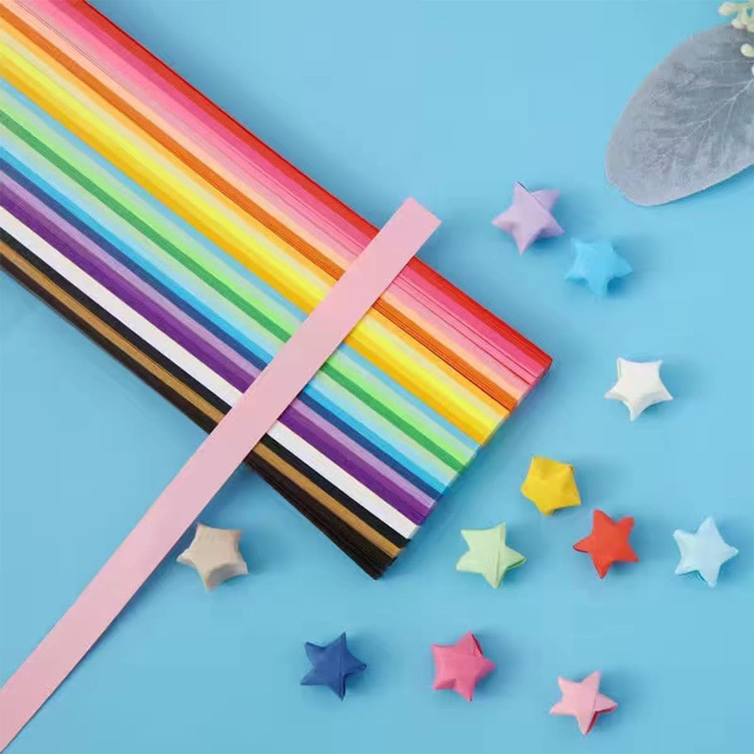 Origami Stars Papers, Star Paper, WADY 1350 Sheets Children'S Lucky Star Origami Strips, 24 * 1CM Lucky Origami Stars for Make Wishing Stars, DIY Paper Crafts (27 Color) image number 6