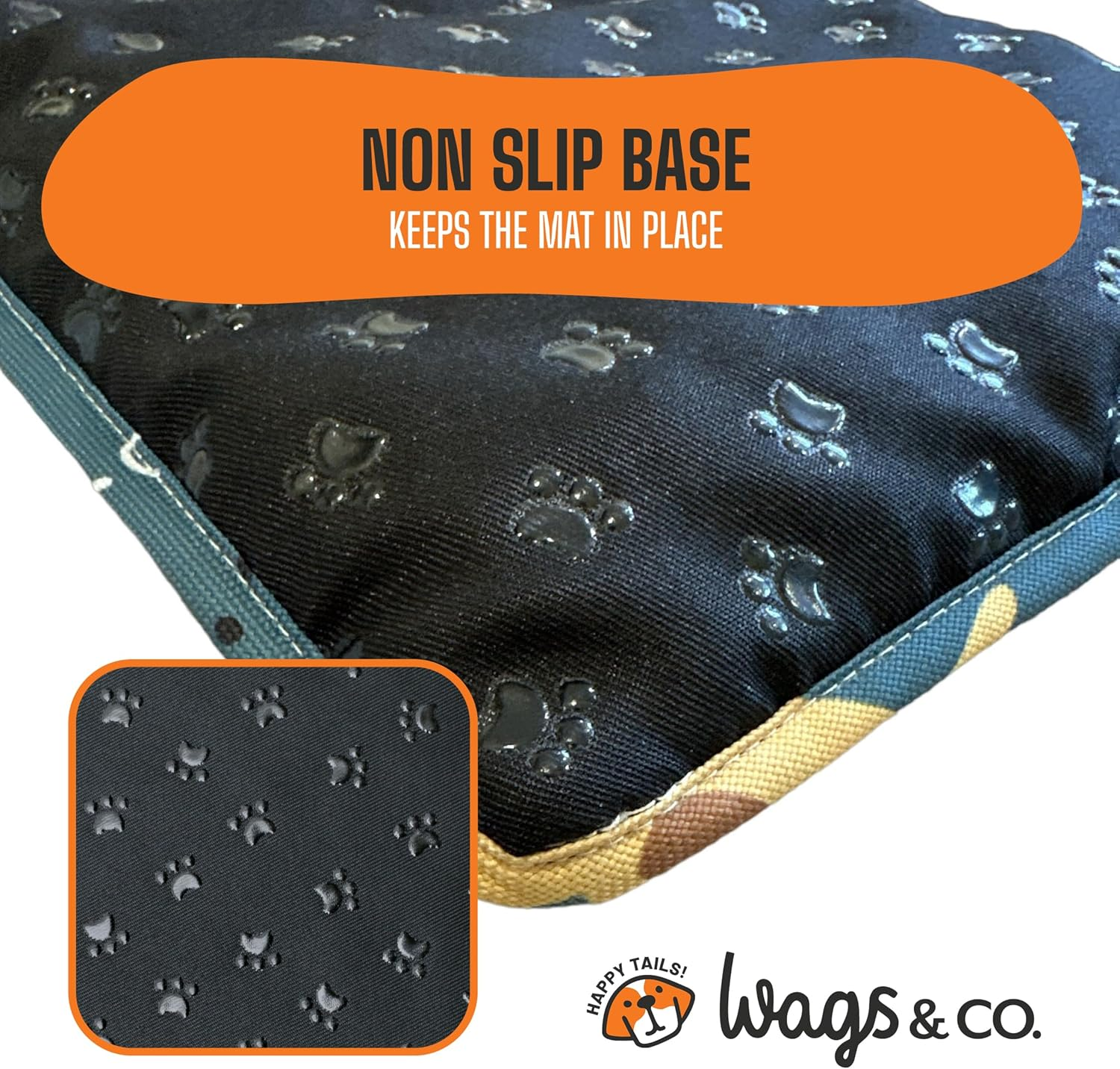 Canine COOSH - Outdoor Folding Dog Travel Mat - 70 X 100Cm. Durable, Easy-To-Clean, Portable Dog Bed for Beach, Bush, Camping, Travel, with Clip-On Carry Strap. (Puppies in the Park) image number 6