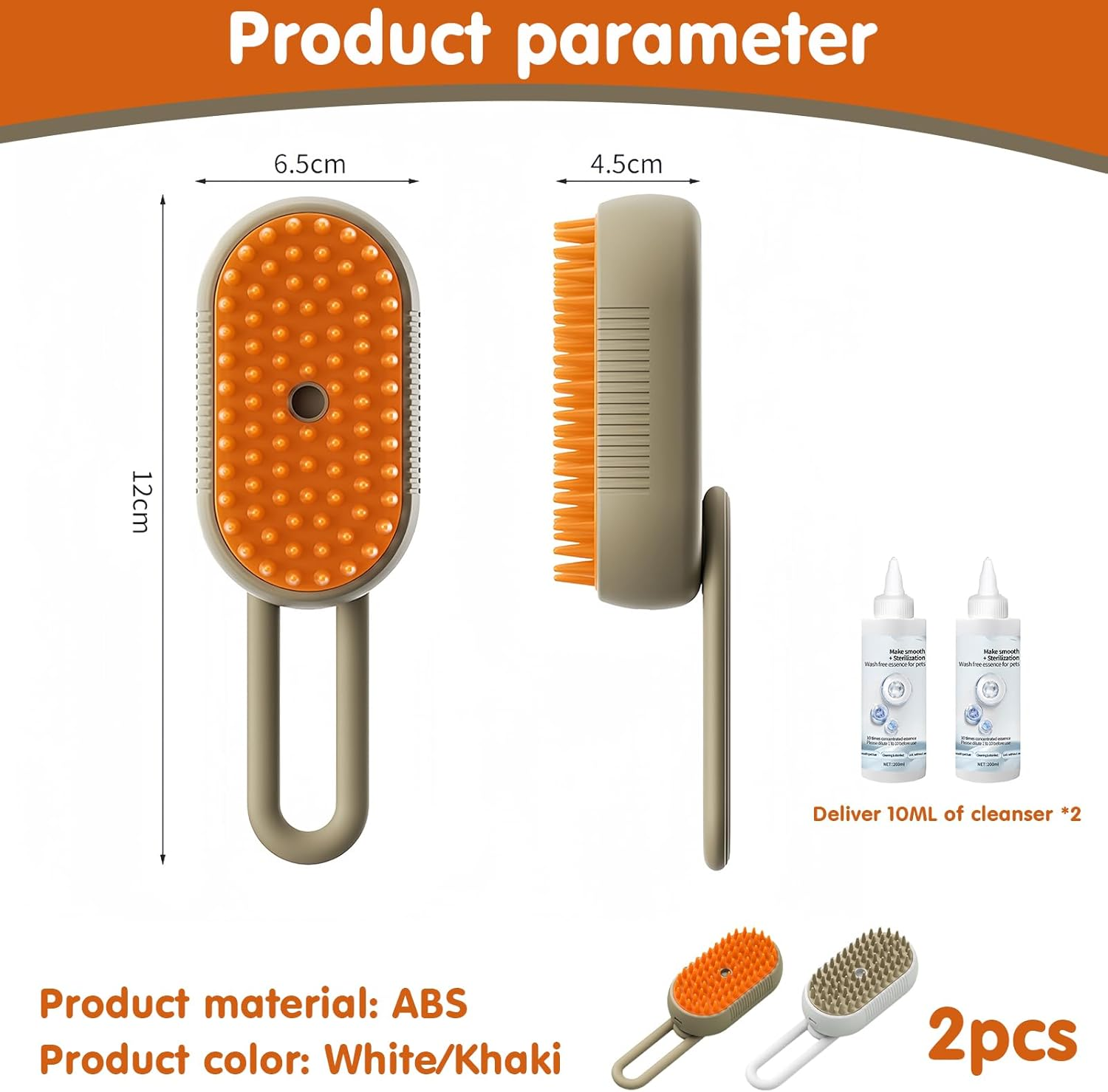 Cat Brush with Steam, Cat Steamy Brush, Steamy Brush Cat, Steam Brush for Cats, Cat Hair Brush, Self-Cleaning with Water Tank for Massage Care and Hair Removal image number 6