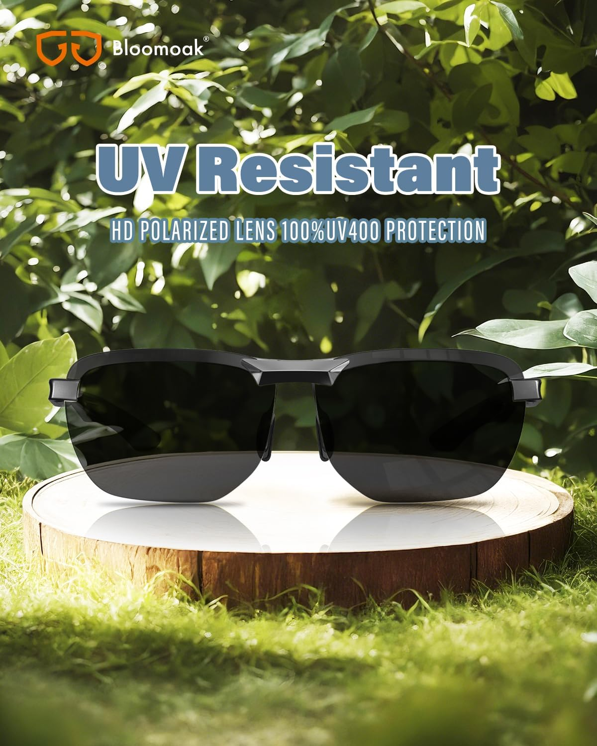 Bloomoak Men'S Driving Sunglasses Polarized Sunglasses Sports Eyewear Fishing Golf Goggles for UV400 Eyes Protection Ultra Light AL-MG