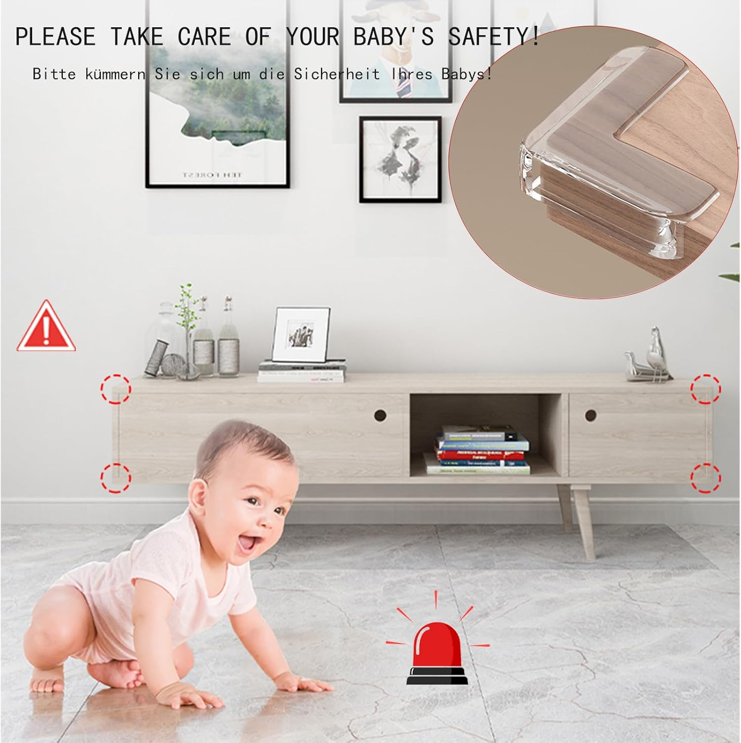 Fhlbestyu Pack of 30 Baby Corner Protectors, Soft Silicone Self-Adhesive Table Edge Protection for Various Furniture to Protect Baby from Injuries image number 1